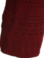 "Elie Saab" jupe femme bordeaux en maille à découpes – Image 4