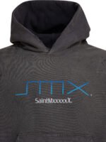 "©SAINT M××××××" hoodie noir en coton pour homme – Image 3