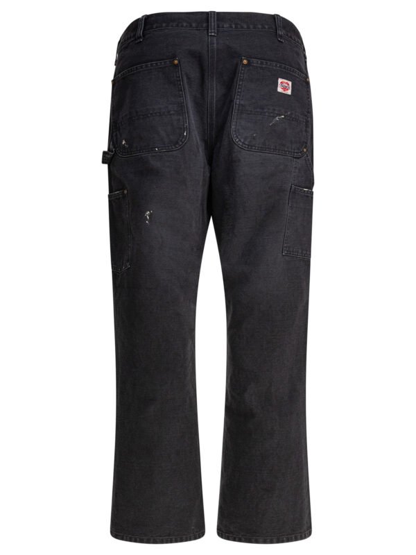 "©SAINT M××××××" pantalon homme noir en coton Oversize – Image 2