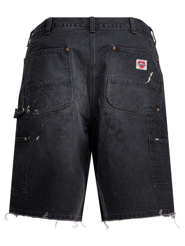 "©SAINT M××××××" short homme noir en jean 100 % coton – Image 2