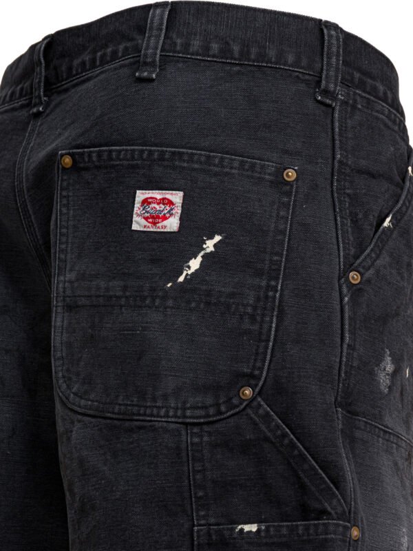 "©SAINT M××××××" short homme noir en jean 100 % coton – Image 4
