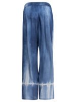 "Sleep No More" pantalon femme bleu clair en soie coupe fluide - Image 2