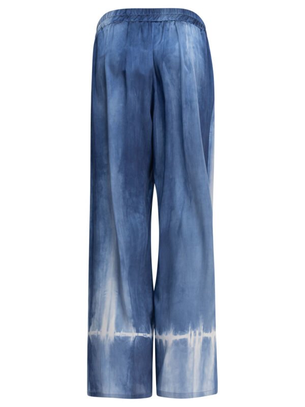 "Sleep No More" pantalon femme bleu clair en soie coupe fluide - Image 2