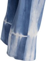 "Sleep No More" pantalon femme bleu clair en soie coupe fluide - Image 4