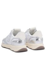 "Pinko" sneakers femme argentées en cuir et mesh – Image 4