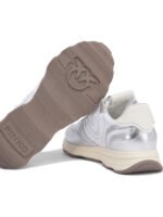 "Pinko" sneakers femme argentées en cuir et mesh – Image 5