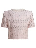 "Self-Portrait" tailleur court rose en polyester métallisé pour femme – Image 2