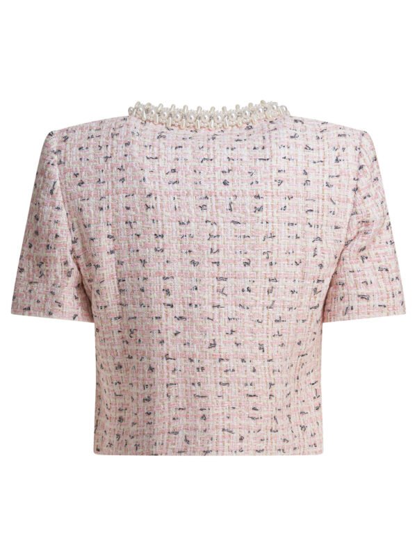 "Self-Portrait" tailleur court rose en polyester métallisé pour femme – Image 2