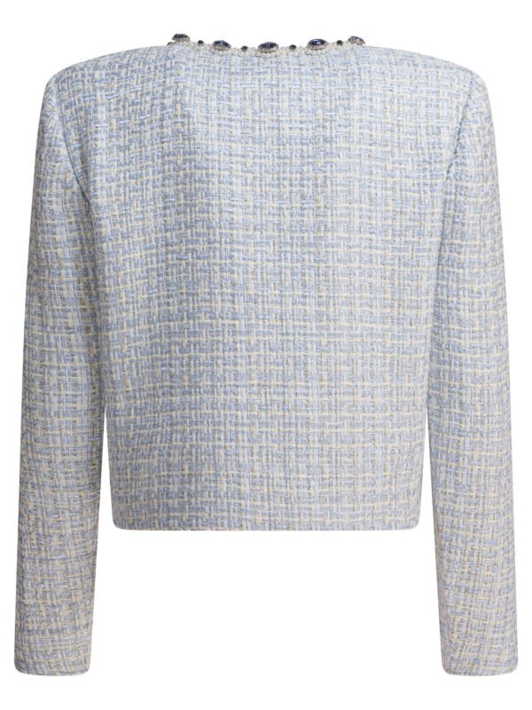 "Self-Portrait" tailleur bleu clair en polyester métallisé pour femme – Image 2