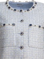 "Self-Portrait" tailleur bleu clair en polyester métallisé pour femme – Image 3