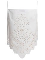 "Self-Portrait" top femme blanc en coton – Image 2