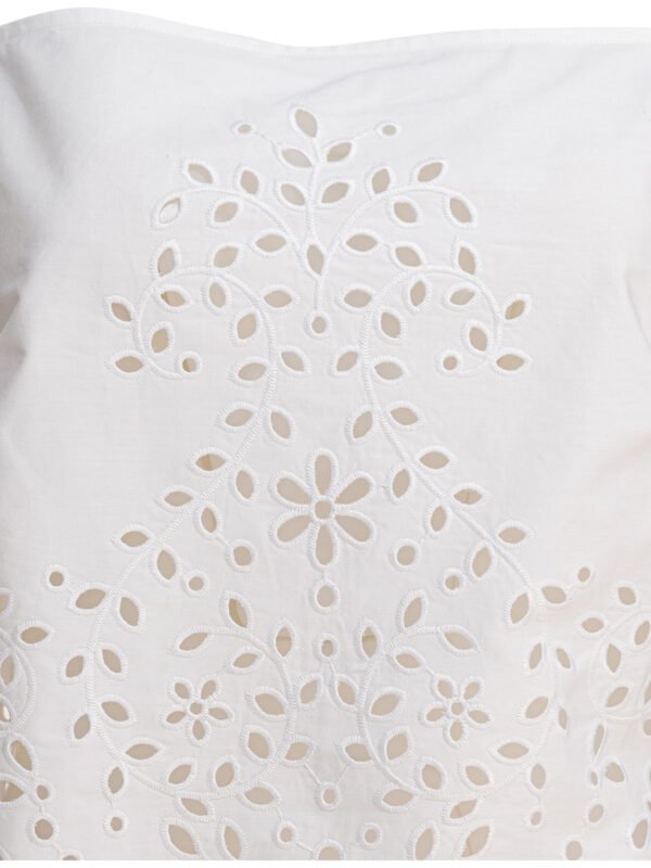 "Self-Portrait" top femme blanc en coton – Image 3