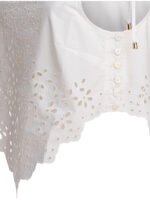 "Self-Portrait" top femme blanc en coton – Image 4