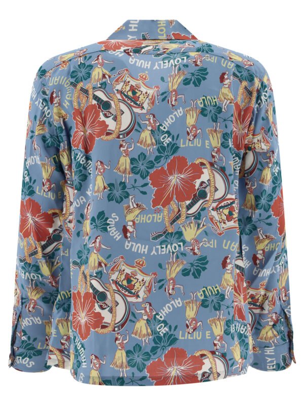 "Sun Surf" chemise Lovely Hula Hands bleu clair en rayonne coupe décontractée à manches longues pour homme – Image 2