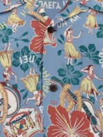 "Sun Surf" chemise Lovely Hula Hands bleu clair en rayonne coupe décontractée à manches longues pour homme – Image 3