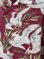 "Sun Surf" chemise White Egret bordeaux en rayonne coupe décontractée à manches courtes pour homme – Image 4