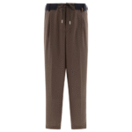 "Sacai" Pantalon homme marron en polyester et laine coupe regular