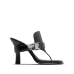 "Burberry" Sandales femme noires en cuir à talon haut