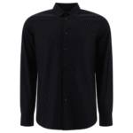 "Valentino" Chemise homme bleue en laine vierge coupe regular