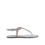 "Ninalilou" Sandales femme argentées en cuir