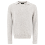 "Zanone" polo homme gris manches longues en coton technique