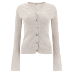 "Aspesi" cardigan femme blanc en coton à col en V