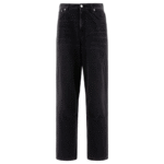"Séfr" jean Wide Cut homme noir en denim coupe relaxed taille haute