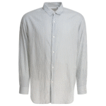"Kaptain Sunshine" chemise homme blanche à rayures bleues en coton