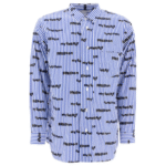 "Comme Des Garçons Shirt" chemise imprimée rayée homme bleue en coton coupe regular