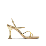 "Studio Amelia" Sandales dorées à talons hauts en cuir pour femme