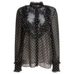 "Valentino" Chemise noire en soie pour femme
