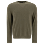"Zanone" Pull vert en coton et lin pour homme