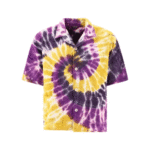 "South2 West8 Abana" Chemise homme violette en coton, coupe ample