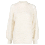 "Agnona" Pull femme blanc en laine coupe standard