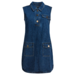"Self-Portrait" Robe femme bleue en jean coupe standard