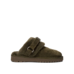 "Burberry" Chaussons femme verts en suède coupe standard