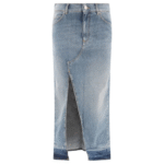 "Pinko" Jupe femme bleu en denim coupe ajustée