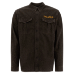 "RRL by Ralph Lauren" Chemise homme marron en denim brodé coupe regular