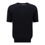 "Brunello Cucinelli" t-shirt homme bleu en maille fine coton et soie