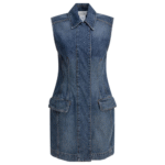 "Max Mara Sportmax" robe femme bleue en denim de coton
