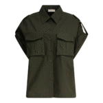"Elie Saab" chemise femme verte en popeline de coton