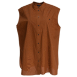 "Soeur" chemise femme marron Colette sans manches en coton