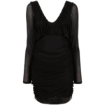 "Saint Laurent" robe femme noire en cupro