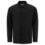 "Sacai" chemise homme noire avec poche en polyester et coton