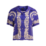 "Etro" chemise femme violet et or en viscose fluide