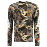 "Heron Preston" t‑shirt homme vert Camo Flaming coton imprimé
