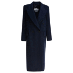 "Max Mara" manteau femme bleu en laine vierge et cachemire coupe classique
