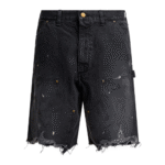 "©SAINT M××××××" short homme noir en jean 100 % coton