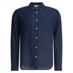 "Alex Mill" chemise homme bleue en lin coupe décontractée