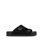 "Needles" sandales homme noires en cuir